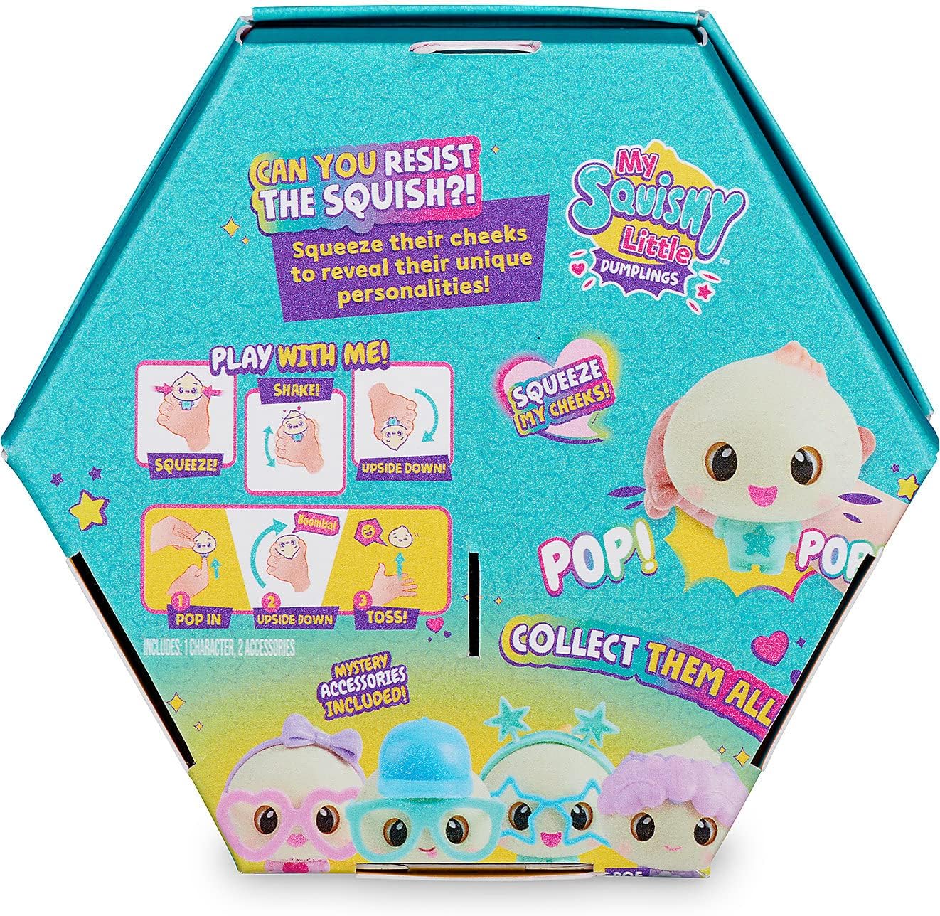 My Squishy Little Dumplings - Collectible Interactive Doll with Accessories - Dip (Turquoise)