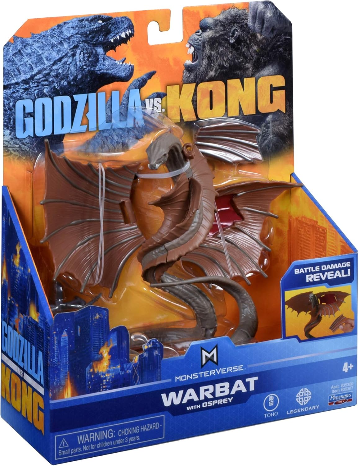Godzilla vs Kong 6" Hollow Earth Monsters Warbat w/Osprey