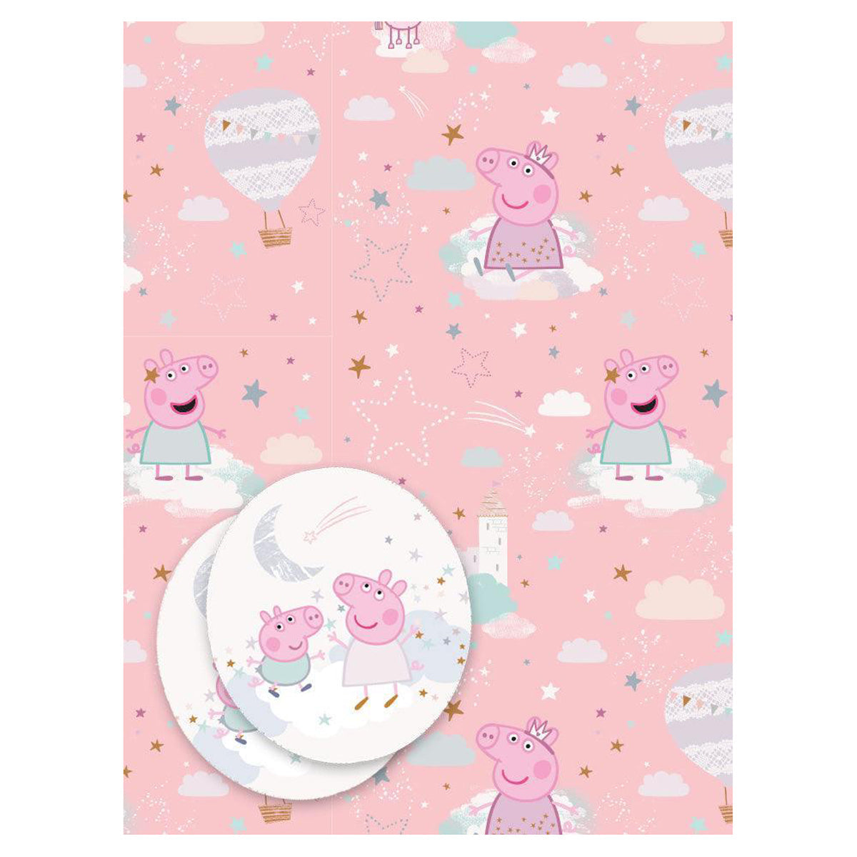 Peppa Pig Wrapping Paper - 2 Sheets and 2 Tags