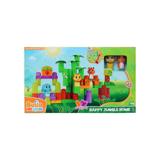 Build Me Up Maxi Happy Jungle Home Building Bricks Playset - 42 Pieces
