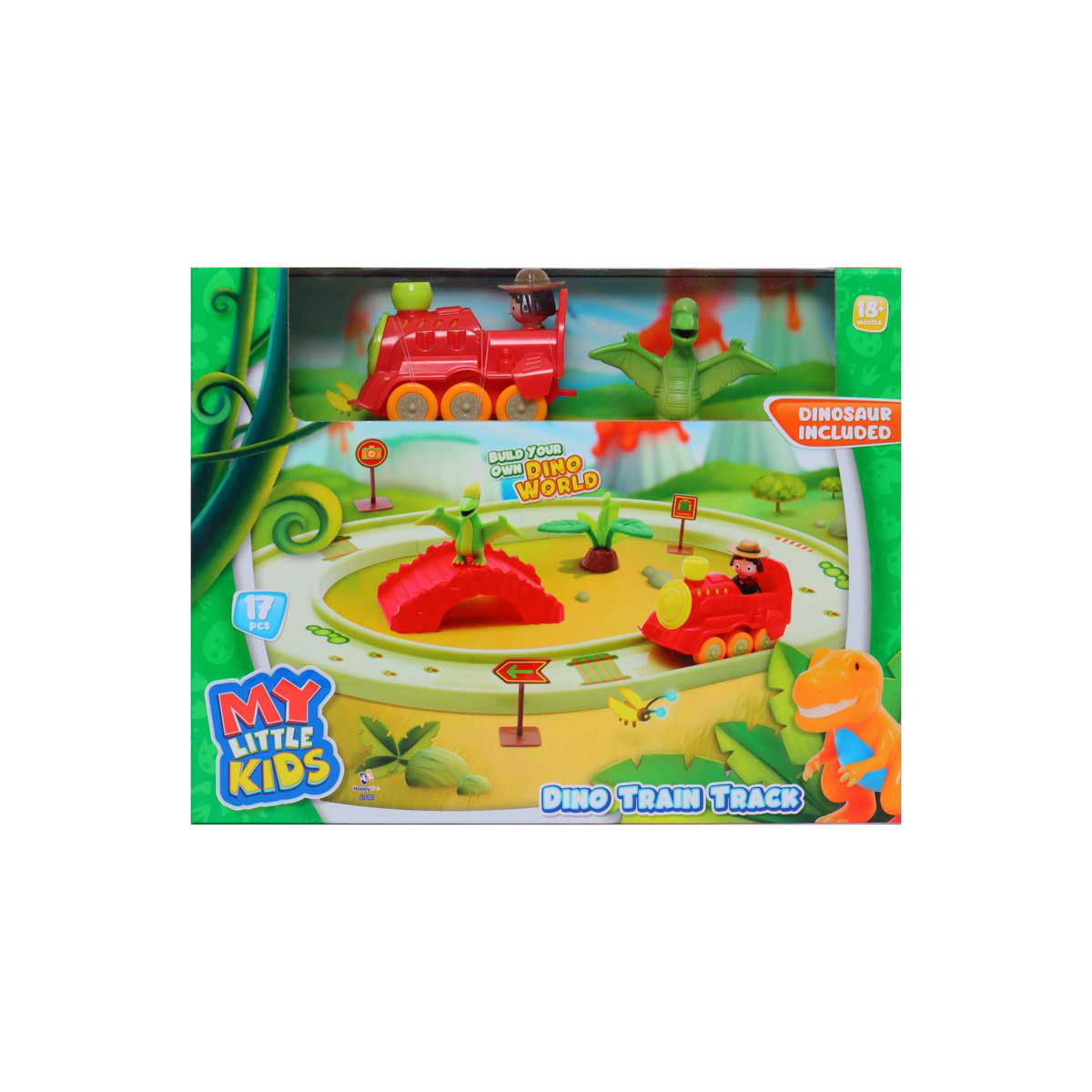 My Little Kids Dino Train Track and Dinosaur Playset