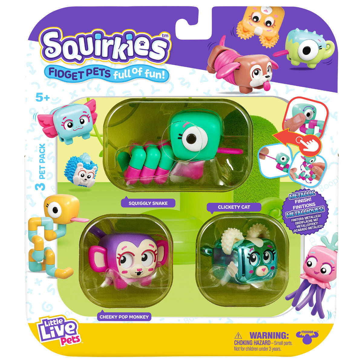 Little Live Pets Squirkies Metallic Clickety Cat 3 Pack