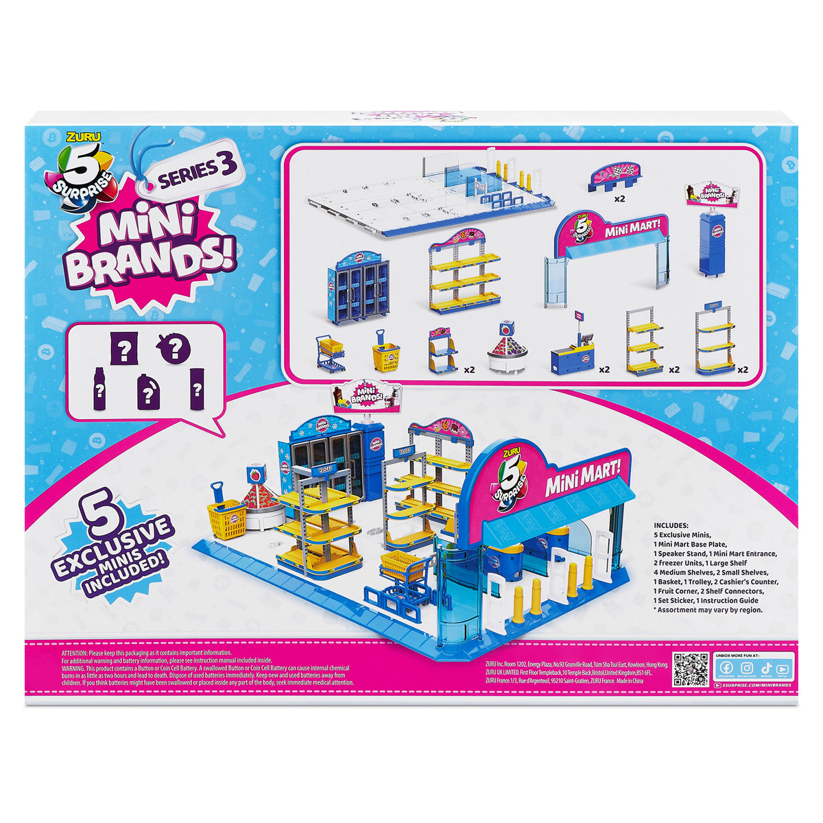 5 Surprise Mini Brands Series 3 Mini Mart with 5 Exclusive Minis by ZURU