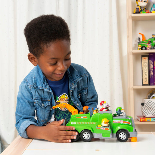 Paw Patrol Total Team Rescues Rockys Team Recycling Cruiser Vehicle with 6 Pup Figures