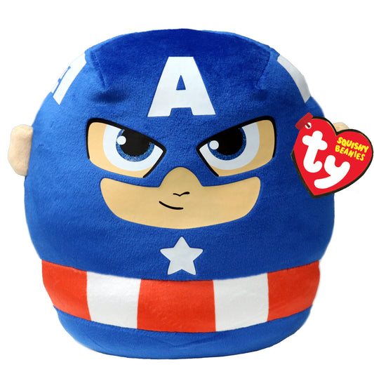 Ty Squishy Beanies - Captain America 35cm Soft Toy