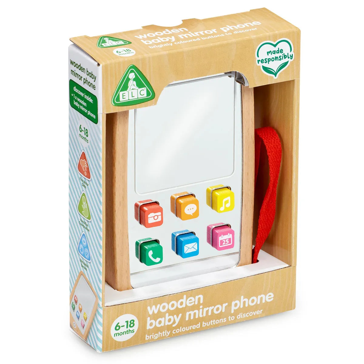 Early Learning Centre Wooden Baby Mirror Phone