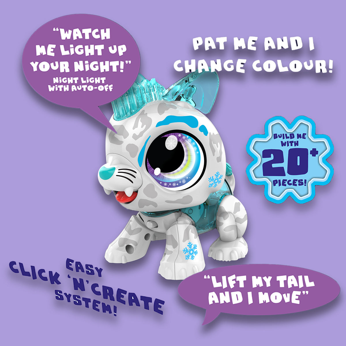 Build a Bot Snow Leopard Buildable Electronic Pet