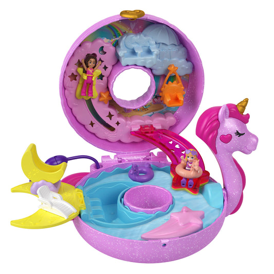 Polly Pocket Sparkle Cove Adventure Unicorn Floatie Compact Playset
