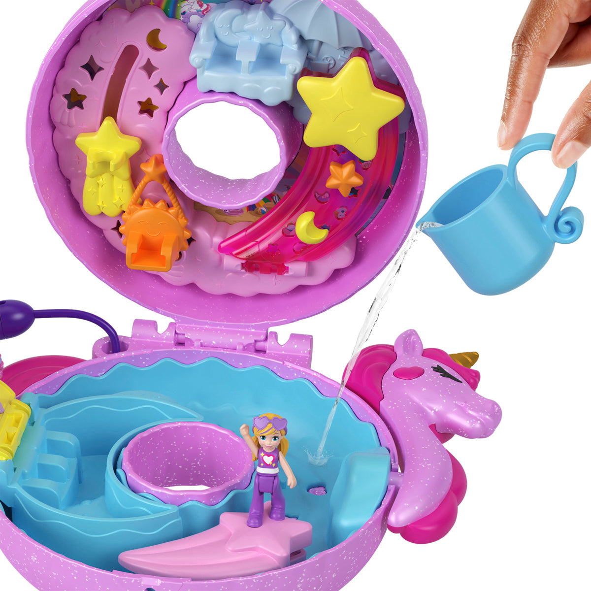 Polly Pocket Sparkle Cove Adventure Unicorn Floatie Compact Playset