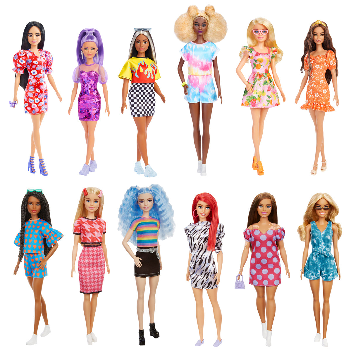 Barbie Fashionistas Doll - Flame Crop Top and Checkered Skirt