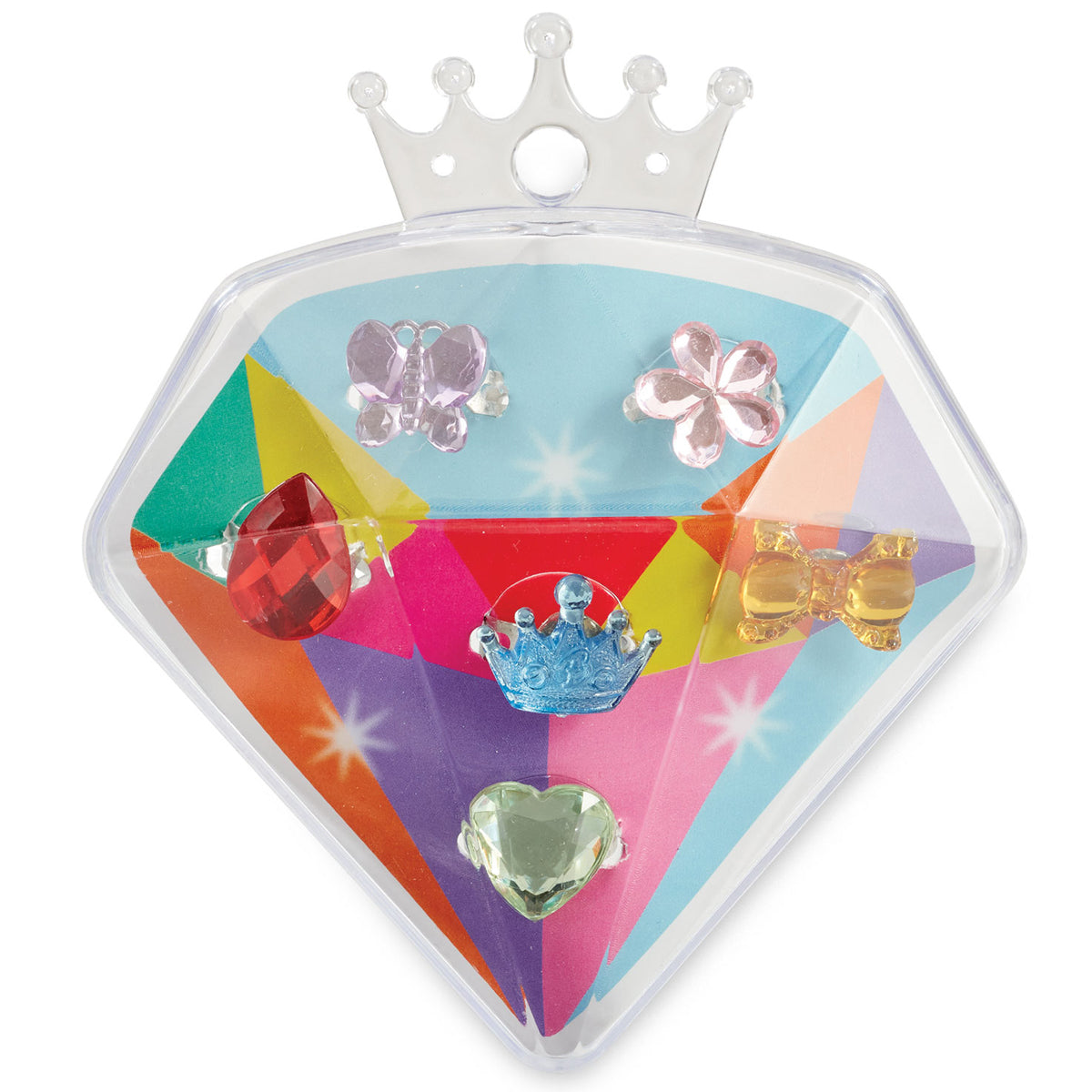 Unique Boutique 6 Sparkly Gem Rings