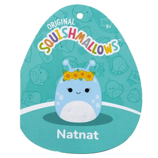 Original Squishmallows 16' Soft Toy - Natnat the Blue Alien