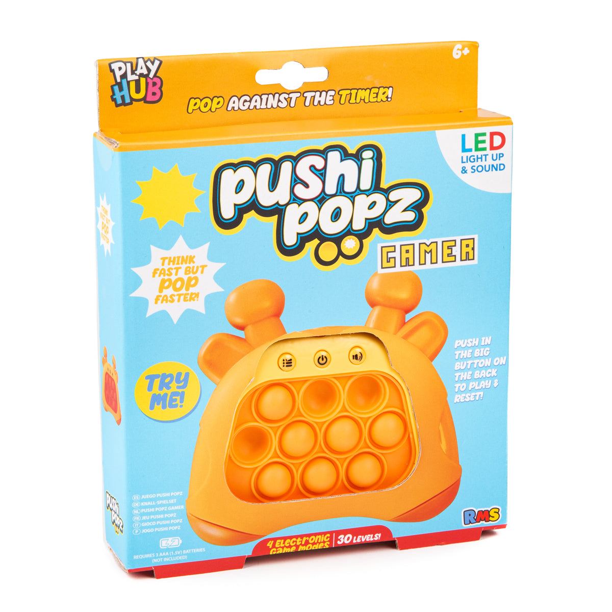 Pushi Popz Giraffe Gamer LED Light Up Fidget Game