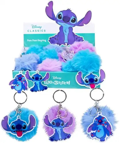 Disney Lilo & Stitch Blue Pom Pom Keychain