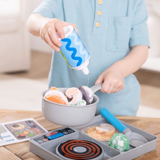 Melissa & Doug Simmer and Stir Stove-Top Wooden Roleplay Set
