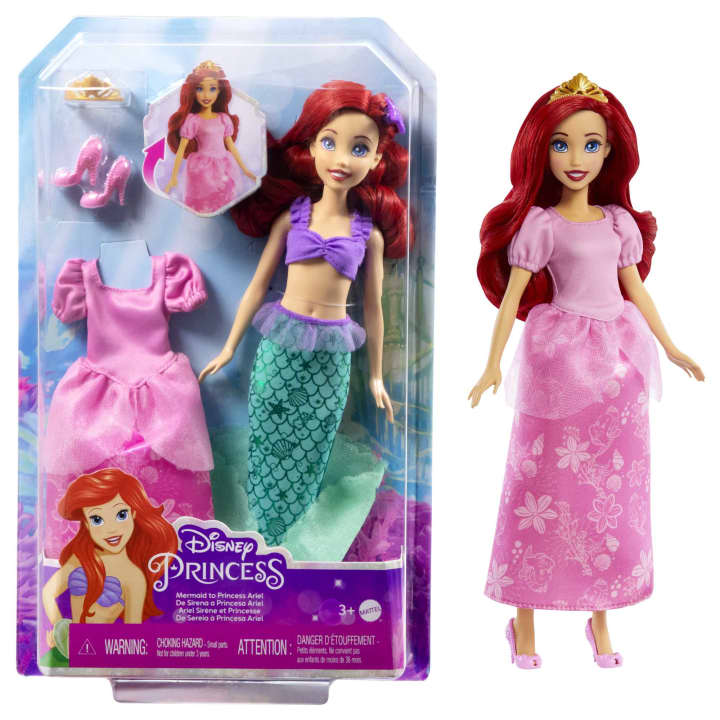 Disney Princess Ariel 2-In-1 Mermaid To Princess Doll HMG49