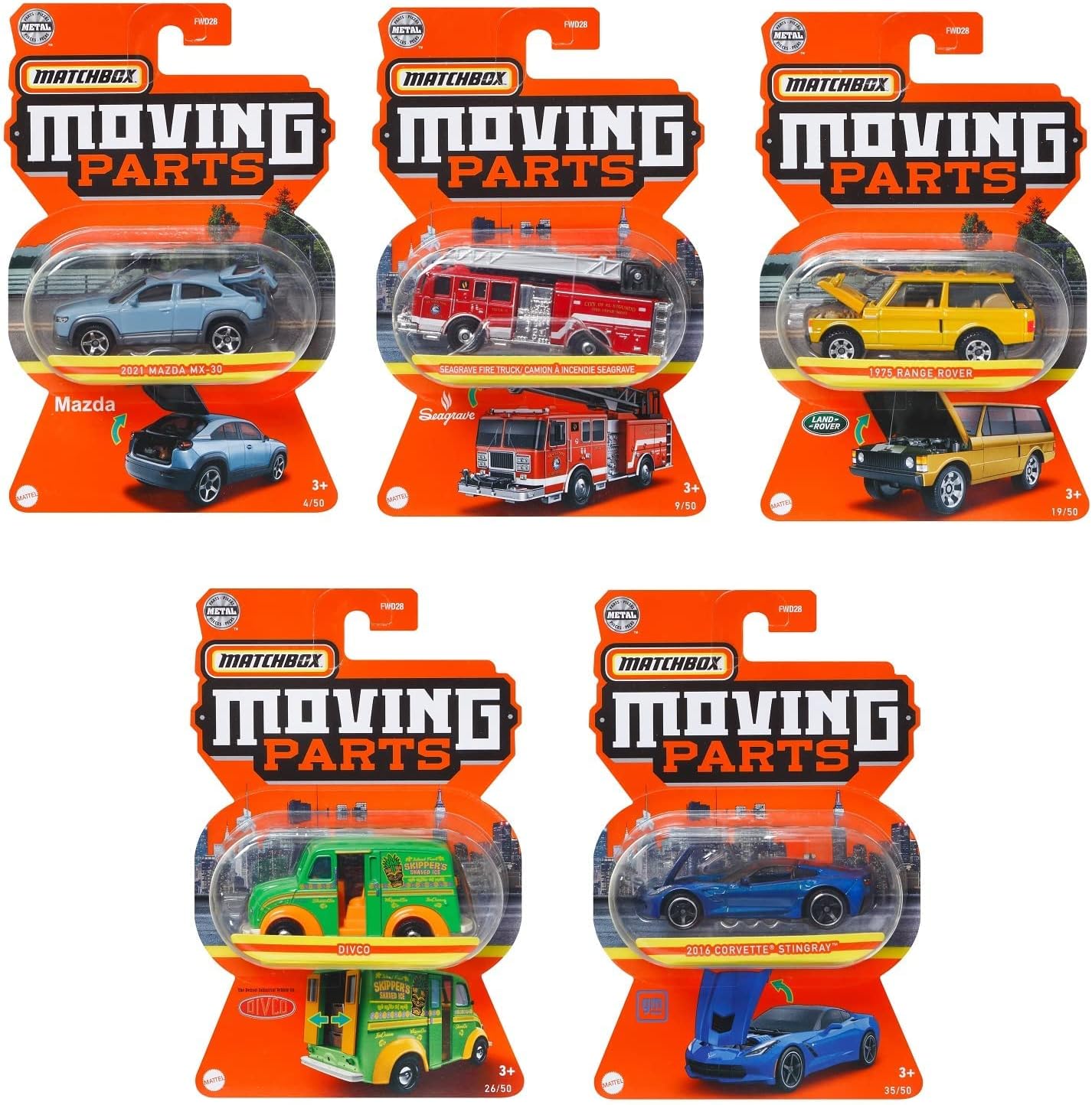 Match Box  Moving Parts Diecast 1 64 (Styles Vary - One Supplied)