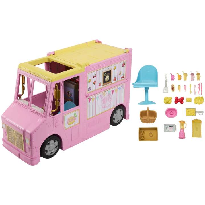 Barbie Sets, Lemonade Truck Playset with 25 Pieces – The