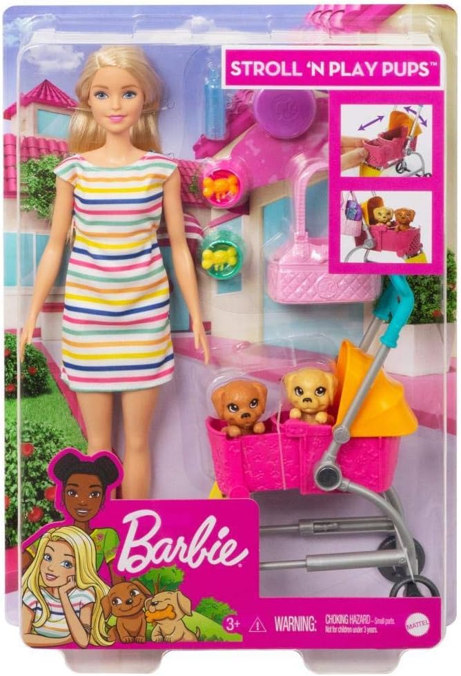 Barbie Dog Pram Doll GHV92 (Coloured Vary)
