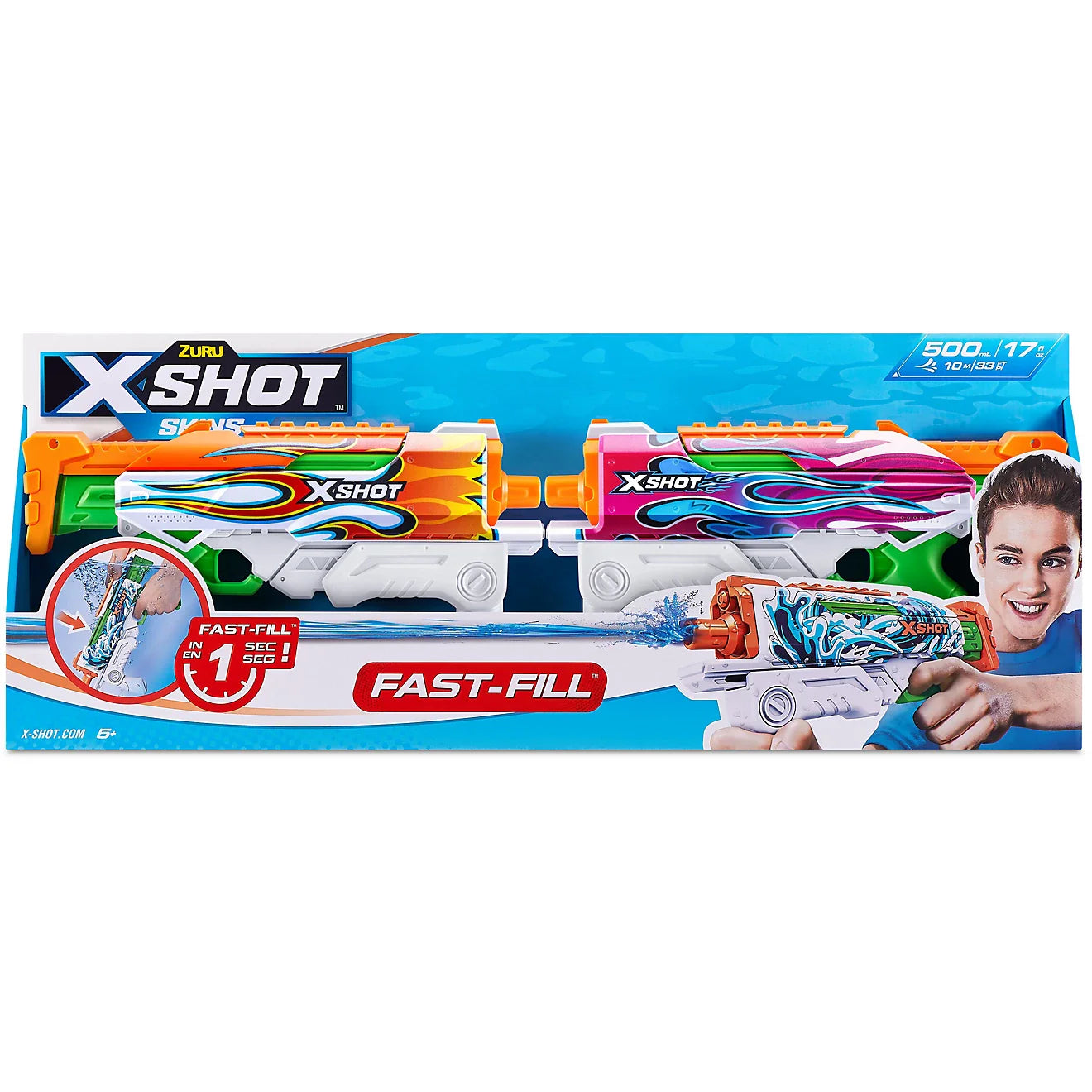 X Shot Fast-Fill Hyperload Water Blaster 2-Pack