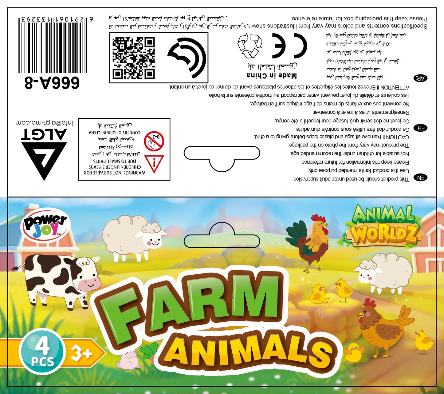 Animal Worldz Farm 6 Inches 4PCS