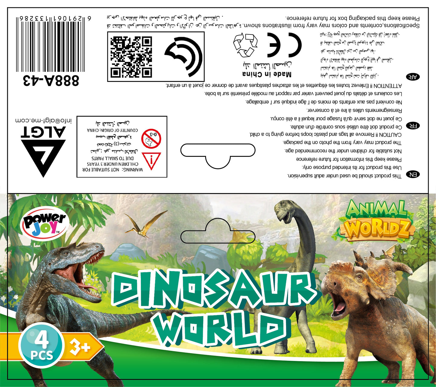 Animal Worldz Dinosaur 6 Inches 4 PCS
