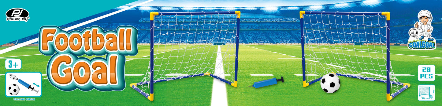 Power Joy Goal Football 2 Goal Set Blue