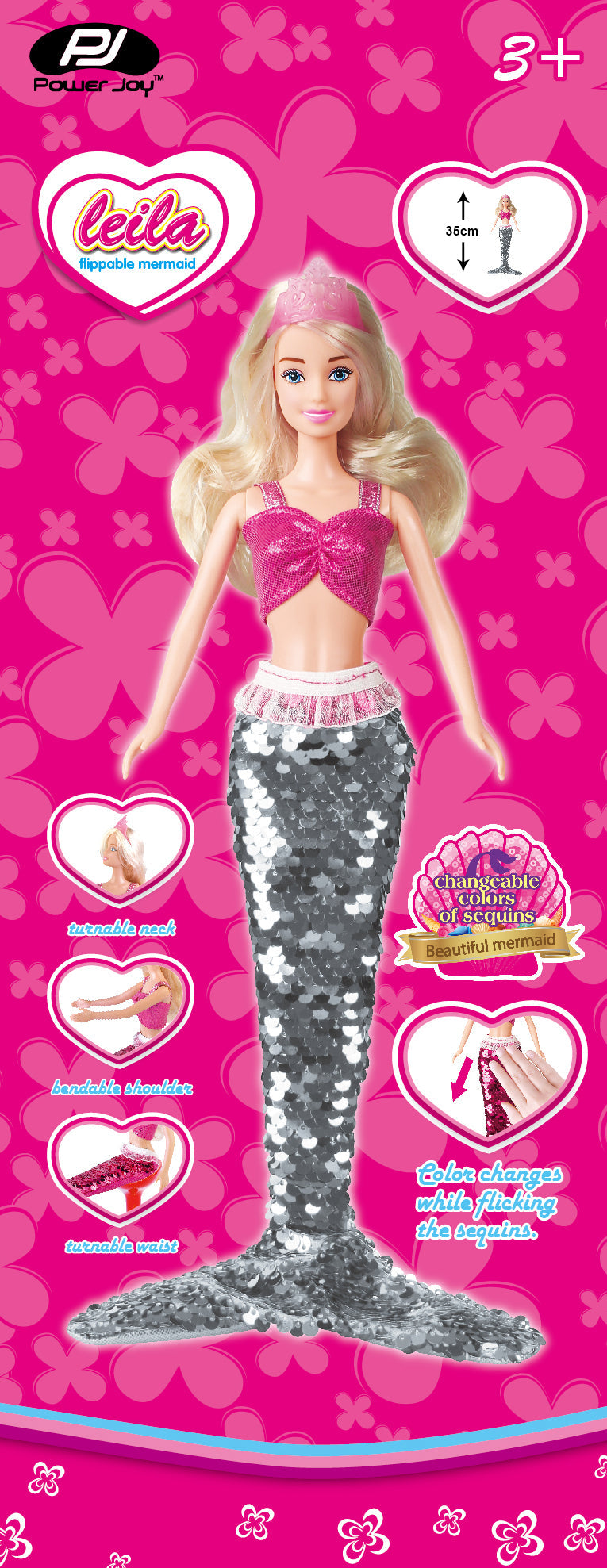 Power Joy Leila Flippable Mermaid (Color Vary)