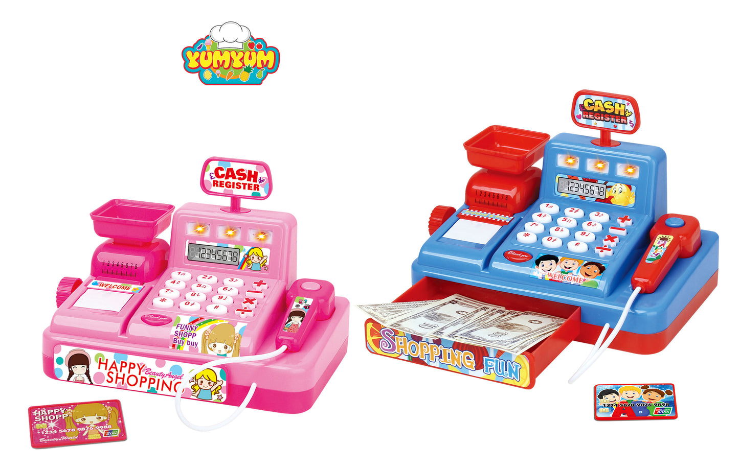 Power Joy Yum Yum Cash Register Grocery Toy Battery Operated (Styles Vary)