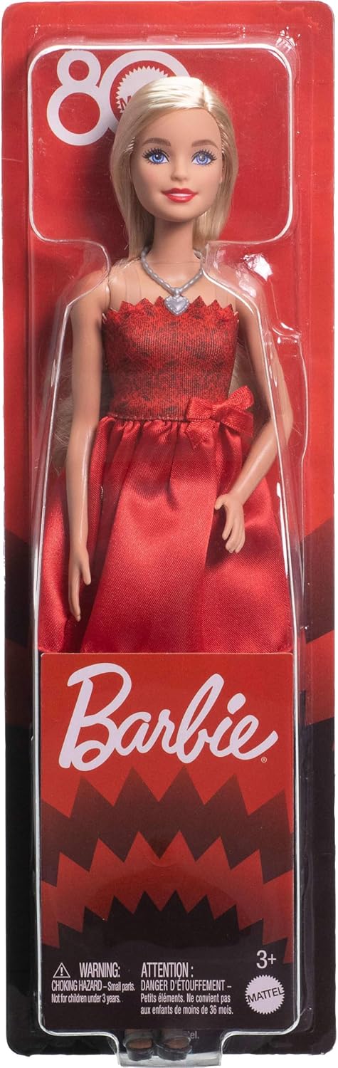 Barbie 80th Anniversary Ruby-Red Celebration Fashion Doll