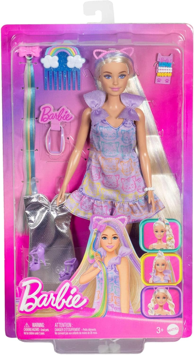 Barbie Fun & Fancy Doll & Accessories, Blonde Fashion Doll With Extra-Long Hair & 2 Looks