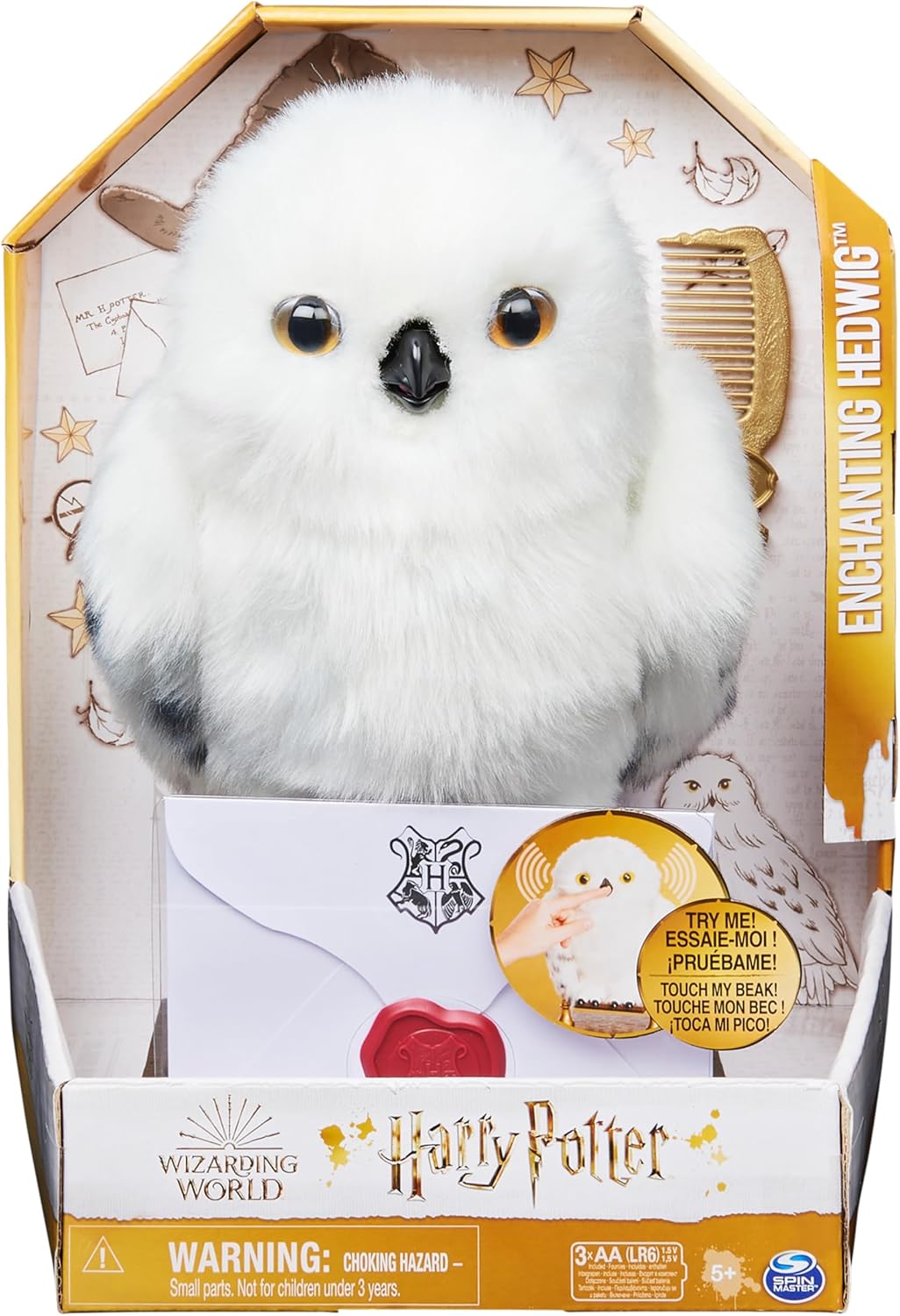 Harry Potter Wizarding World Plush Hedwig Owl Harry Potter Interactive with 15+ Sounds