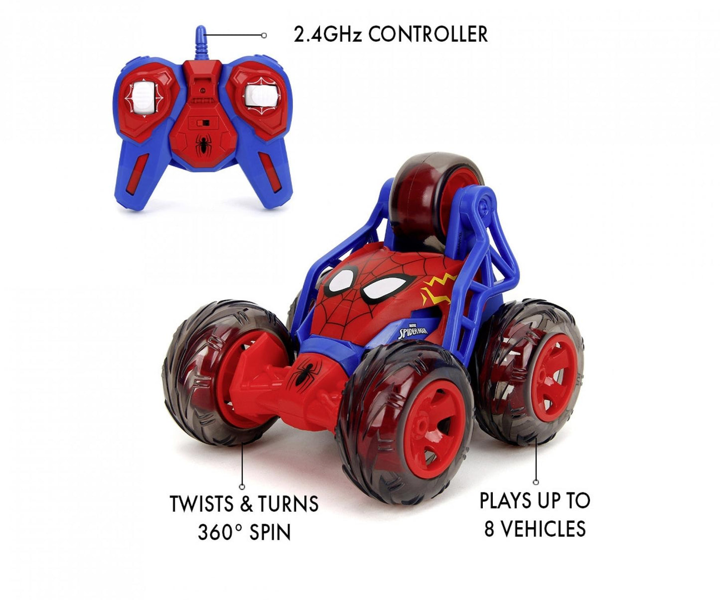 Marvel Avengers Spiderman 5 Wheel Stunt Remote Control Car