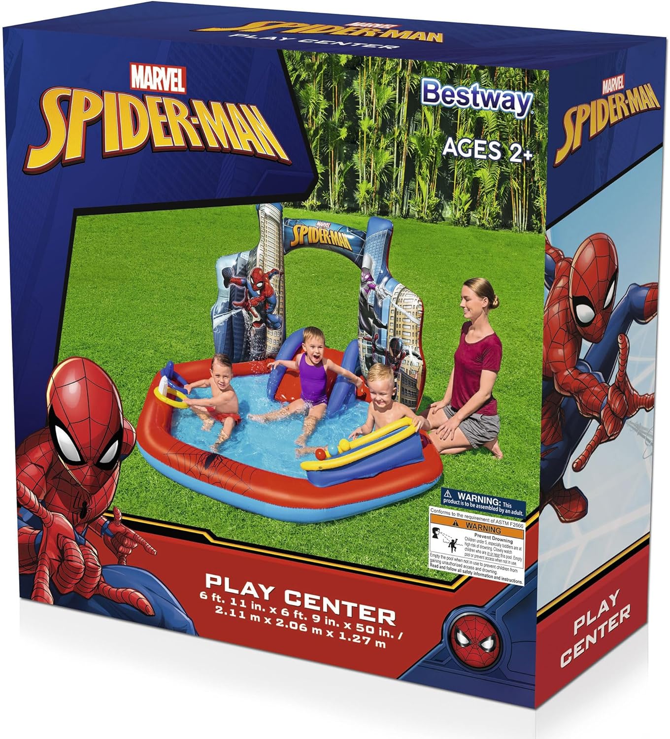 Marvel Spider-Man Inflatable Kids Backyard Water Play Center