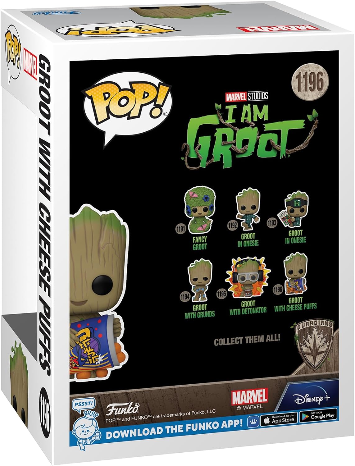 Funko Pop Marvel - I Am Groot, Groot with Cheese Puffs
