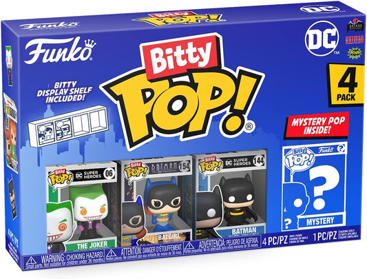 Funko Bitty Pop - DC  Batman, Batgirl, The Joker and a Mystery Surprise Mini Figure