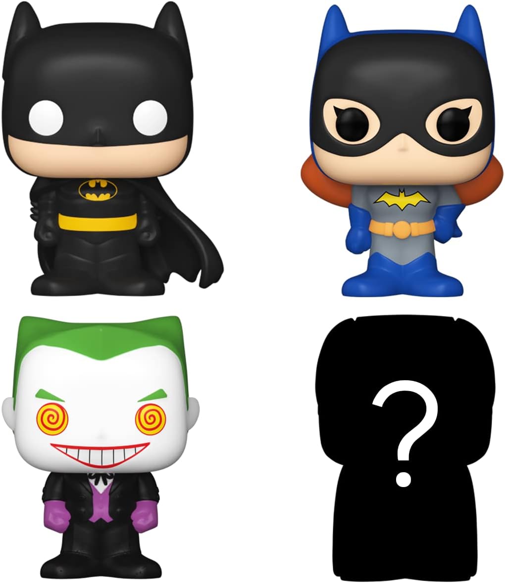 Funko Bitty Pop - DC  Batman, Batgirl, The Joker and a Mystery Surprise Mini Figure