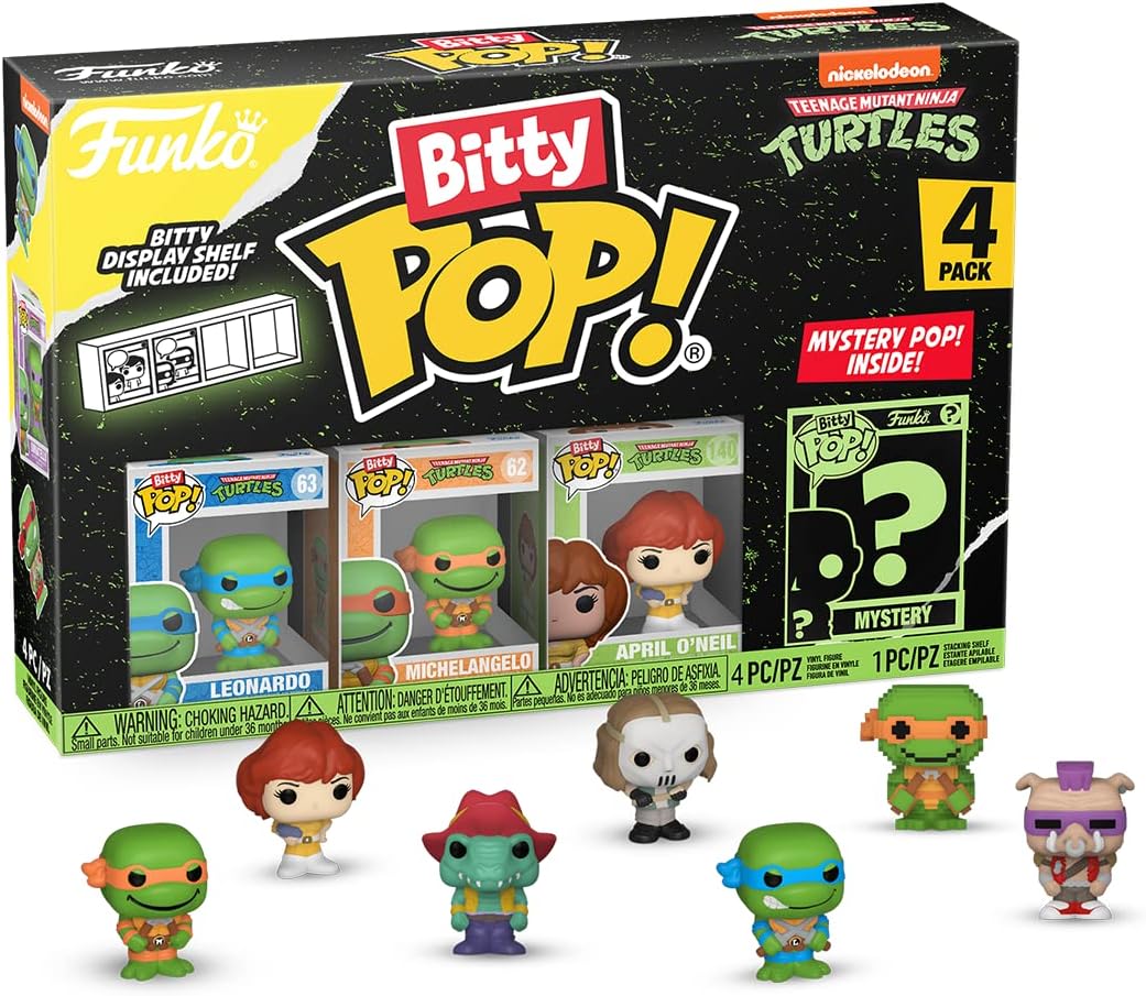 Funko Bitty Pop Teenage Mutant Ninja Turtles Mini Collectible Toys 4 Pack 71507 (Styles Vary)