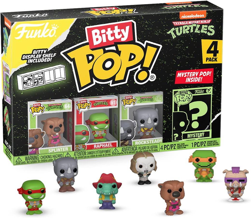 Funko Bitty Pop Teenage Mutant Ninja Turtles Mini Collectible Toys 4 Pack 71509 (Styles Vary)