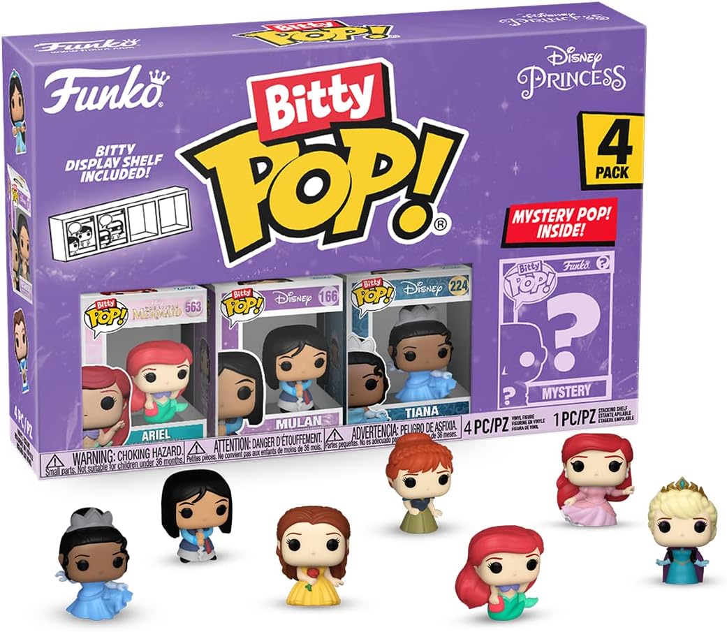 Funko Bitty Pop Disney Princess Mini Collectible Toys 4 Pack