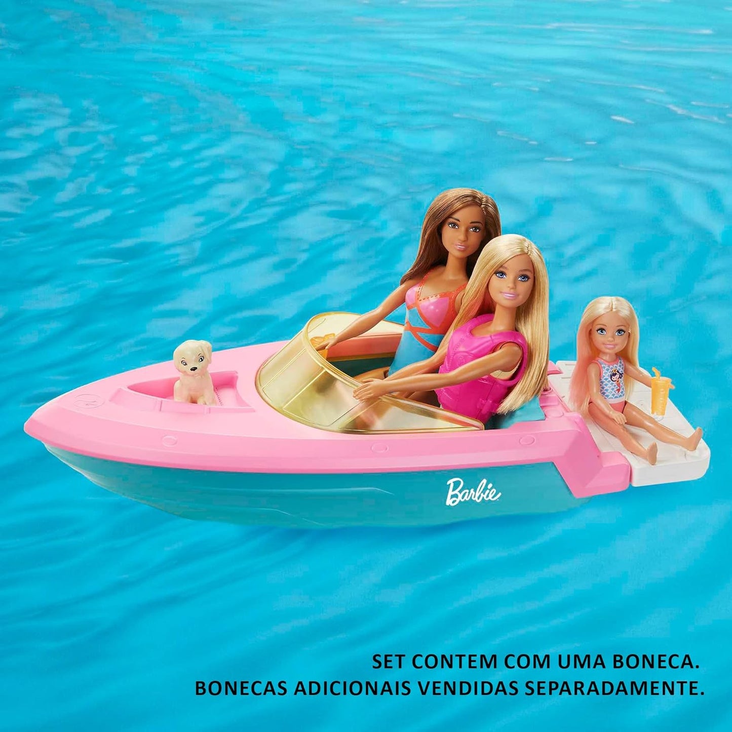 Barbie - Doll and Boat with Puppy and Accessories Floating On Water GRG30