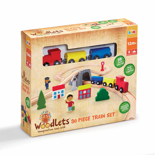 Woodlets 30 Piece Train Set