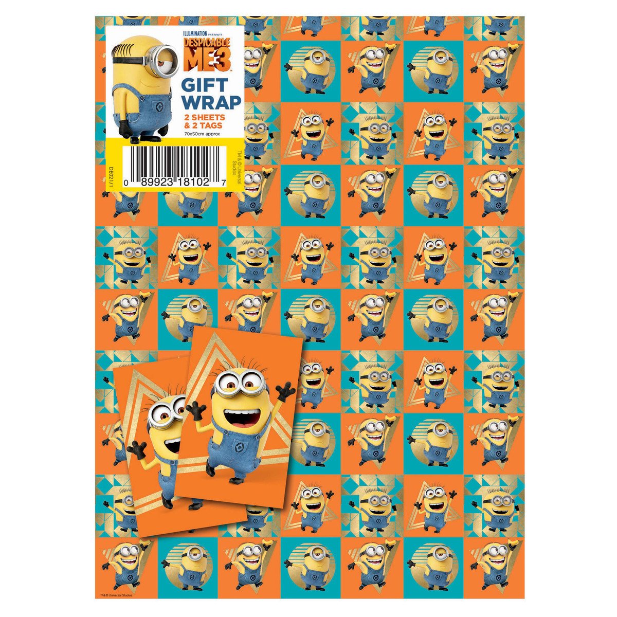 Despicable Me - Wrapping Paper - 2 Sheets and 2 Tags