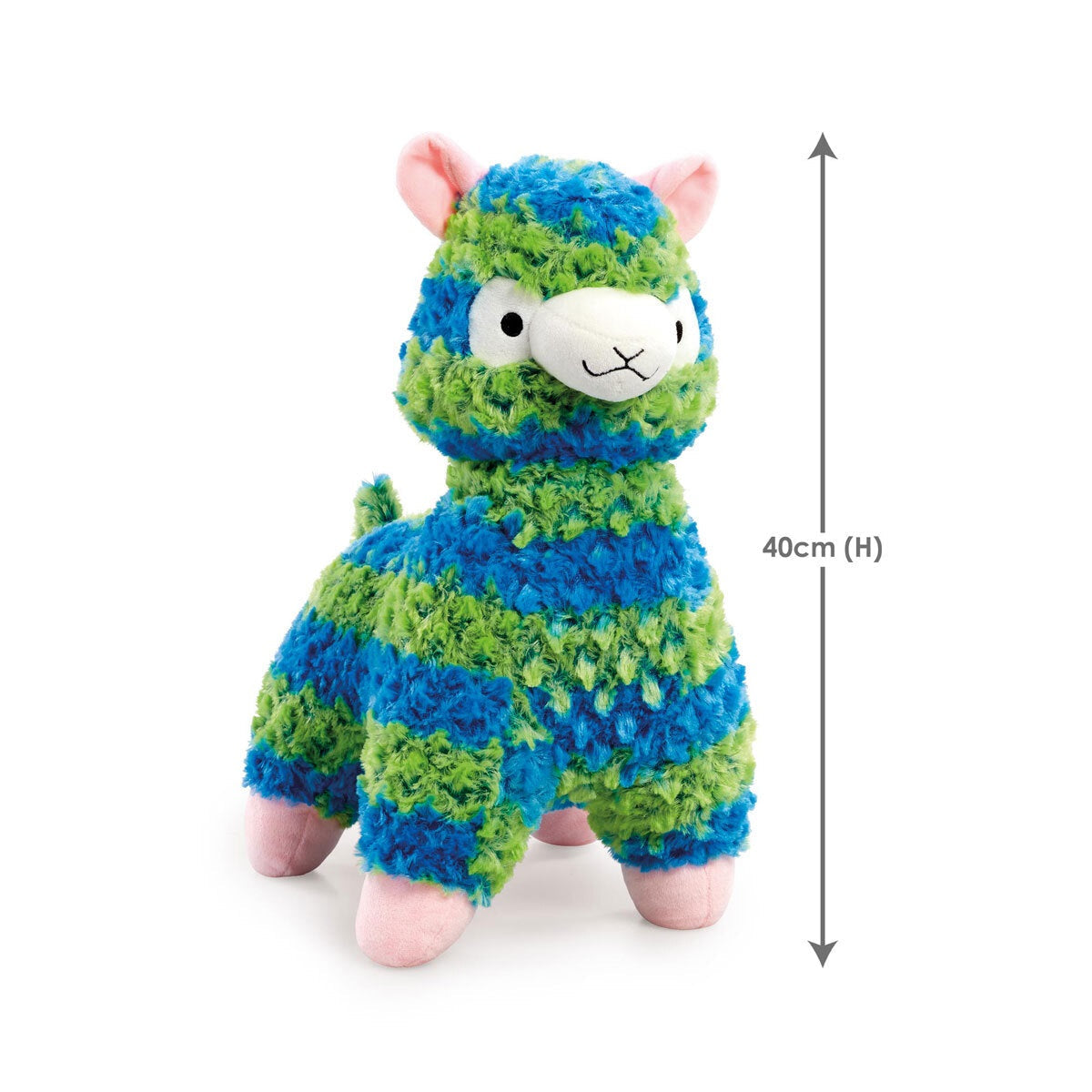 Snuggle Buddies 40cm Fleecy Llama - Blue/Green