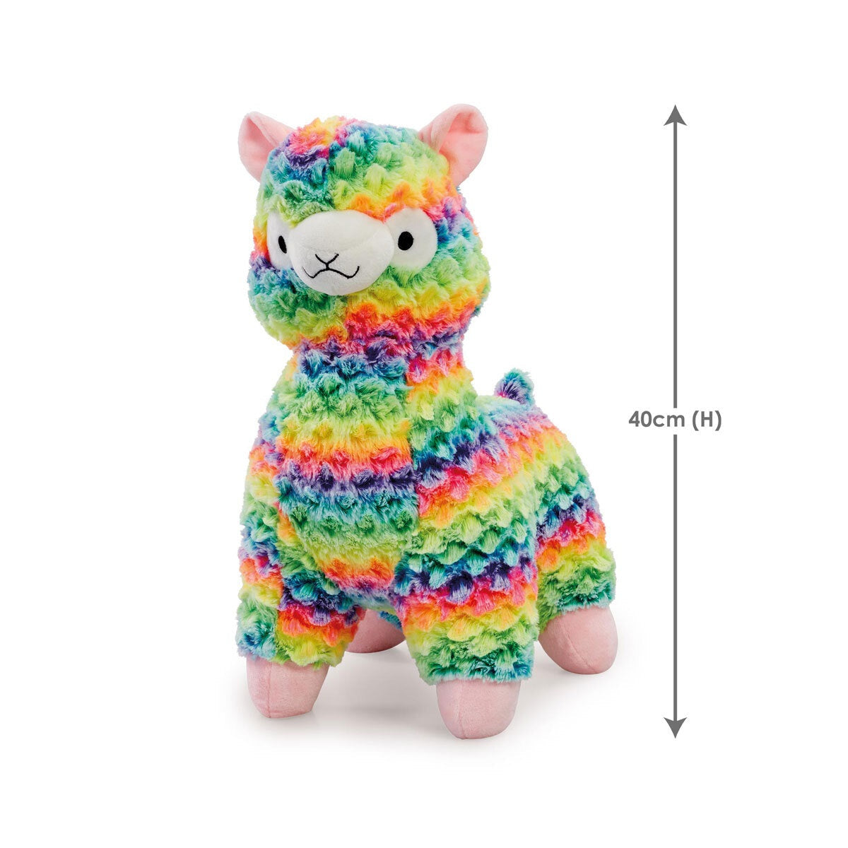 Snuggle Buddies 40cm Fleecy Llama - Rainbow