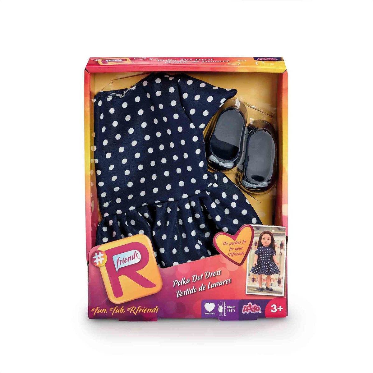 #Rfriends Polka Dot Dress - Navy