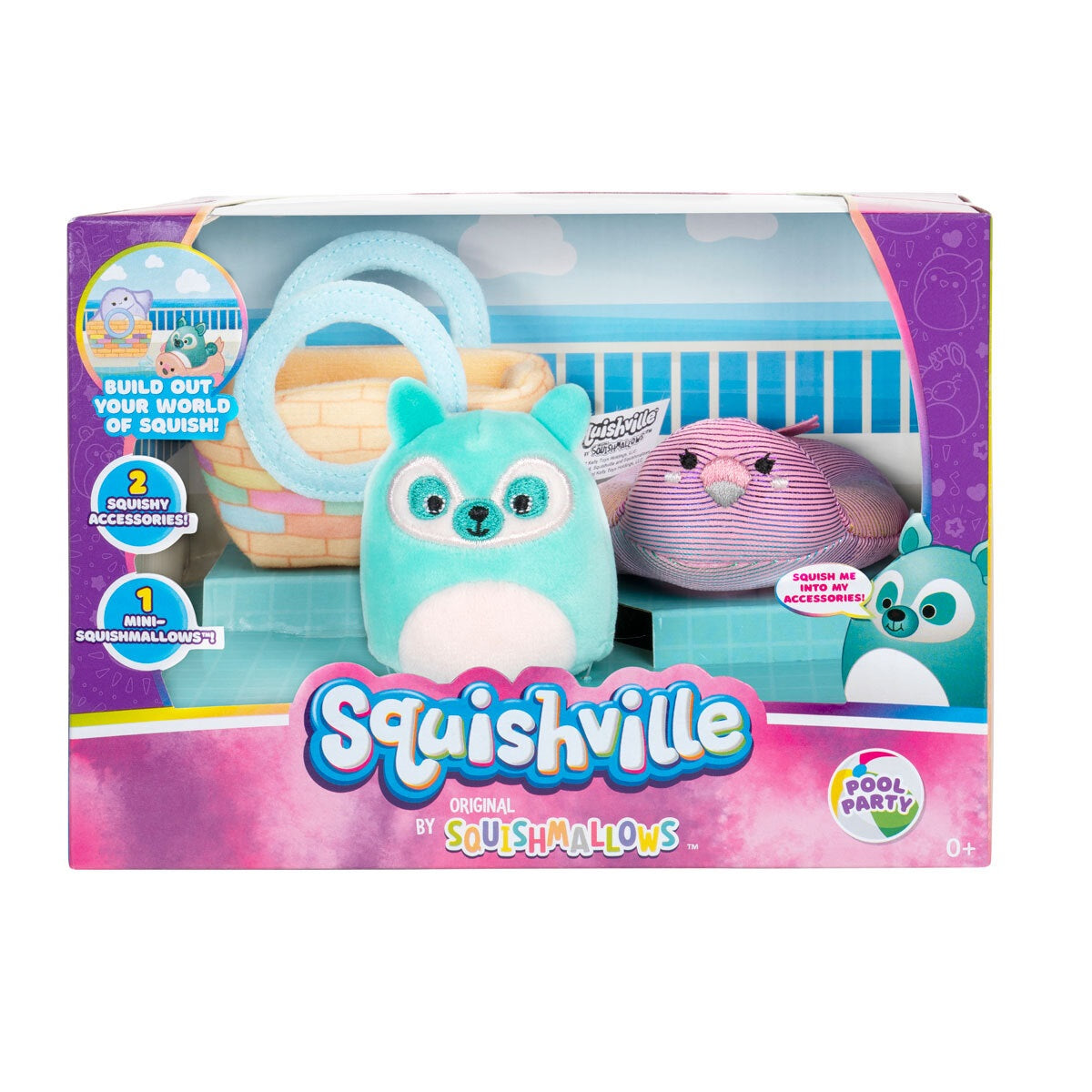 Squishville 2 Mini Squishmallows Accessory Set - Pool Party