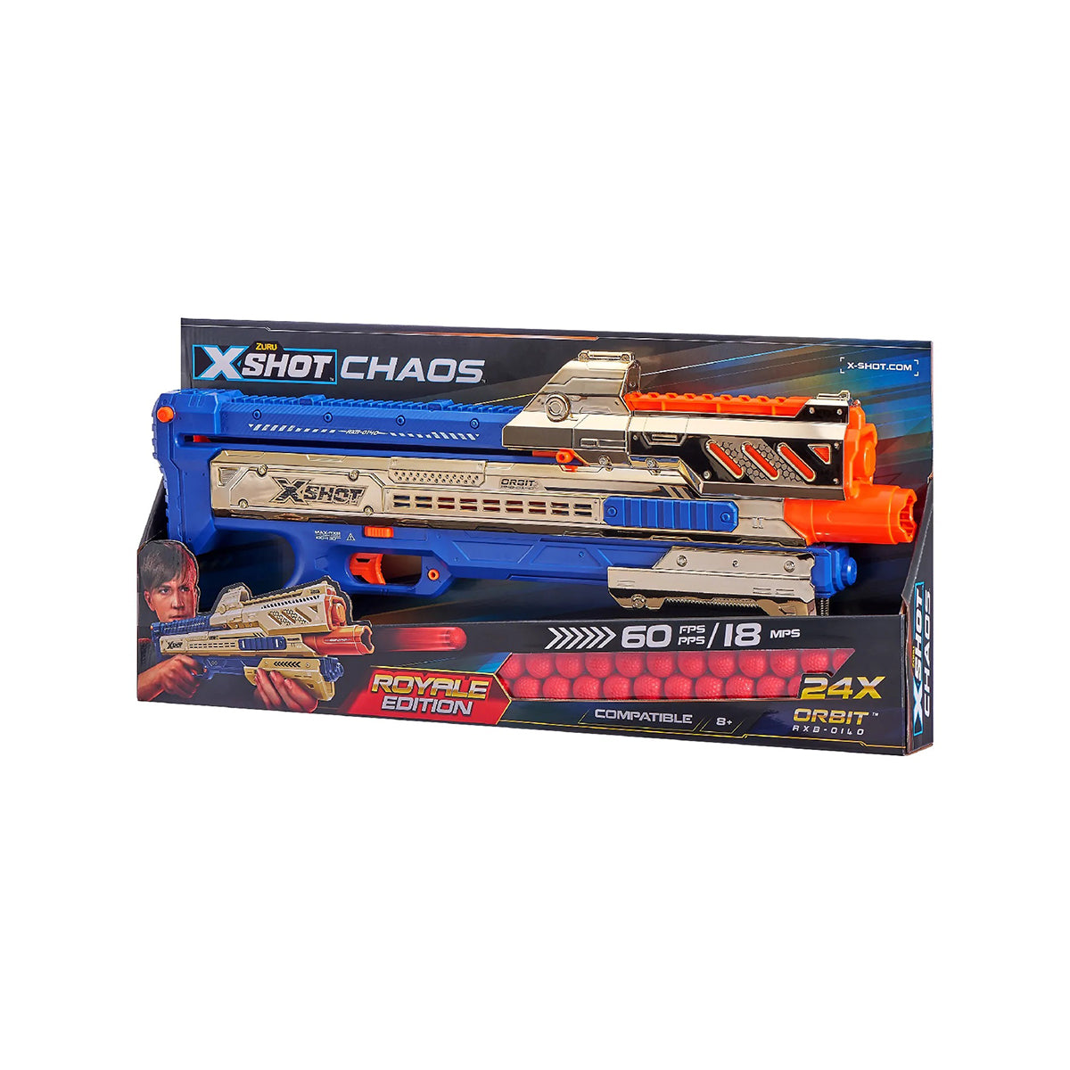 X-Shot Dart Ball Blaster CHAOS Golden -30M Range
