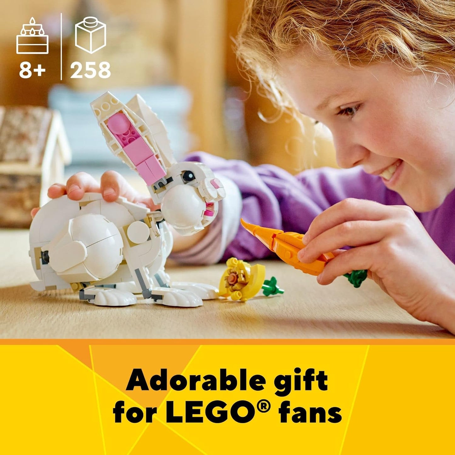 LEGO Creator - 3 in 1 White Rabbit Animal Toy Building Set 31133