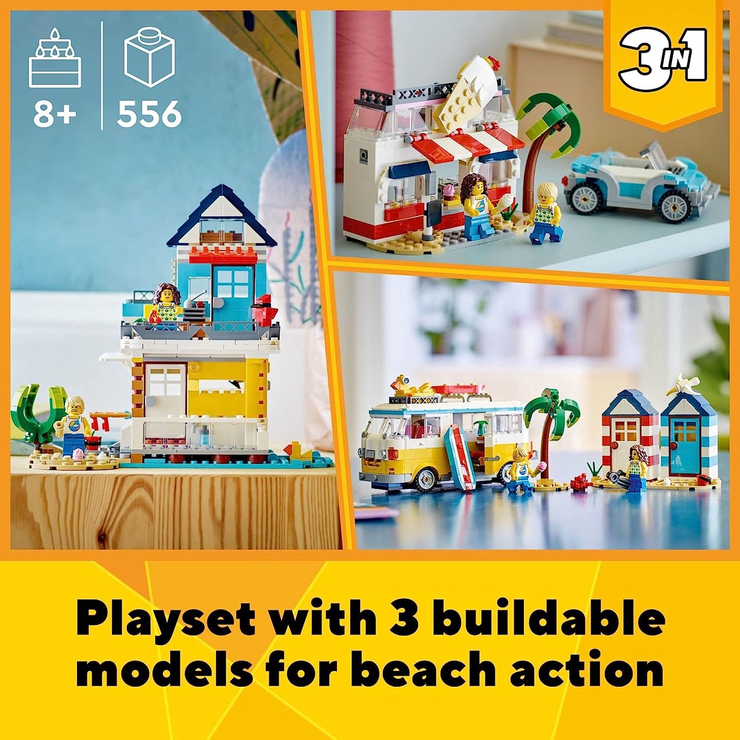 LEGO Creator - 3 in 1 Beach Camper Van Building 31138